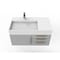 Castello Usa Amazon 36" Wall Mounted Gray Vanity With White Top And Gold Handles CB-MC-36G-GLD-2056L-WH - alternate 3